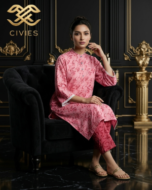 Two piece set- cotton-vibrant pink